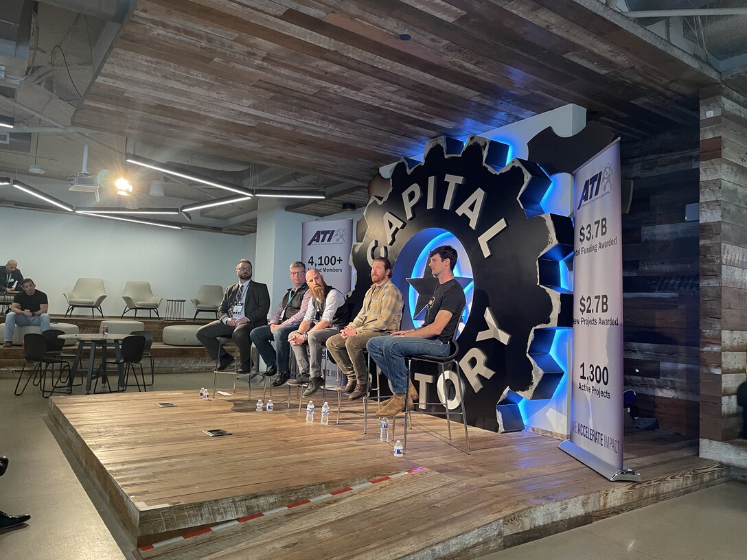 "Tech Startup Warriors: Innovating for National Security" ATI-Hosted Symposium at Capital Factory, SXSW 2023, Austin, Texas

Pictured (L to R): Dr. Bryson Reynolds (DoD OSBP (Moderator)), Tom Marlow (Managing Director at Dark Wolf Solutions), Alex Gorsuch (Co-Founder and CTO of Ascent Integrated Tech), Matthew Arnow (Head of Public Sector Solutions at Tidelift), Will Wilder (Founder and CEO of Wilder Systems)