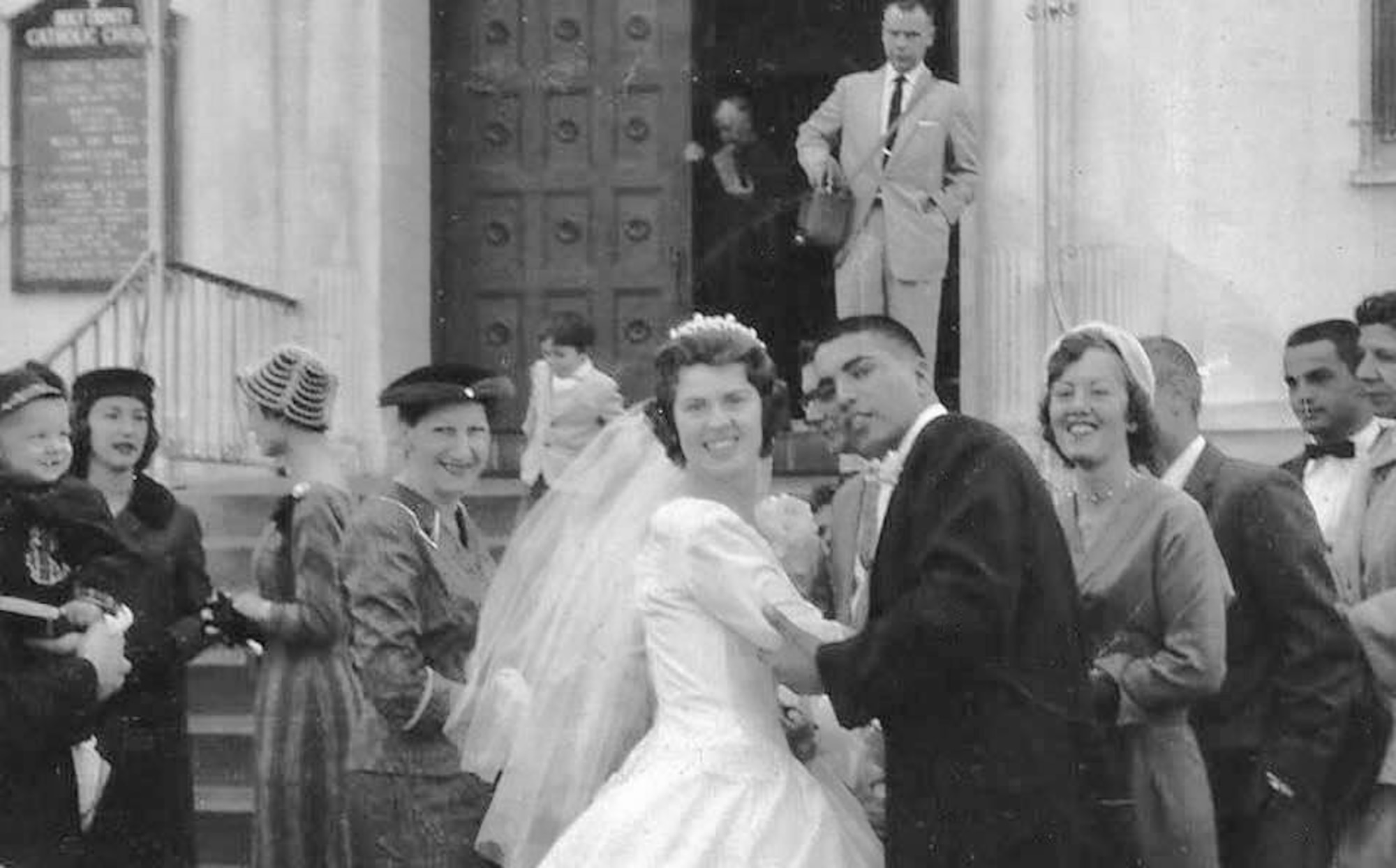 Kathleen and Bill's wedding day, December 28, 1957.