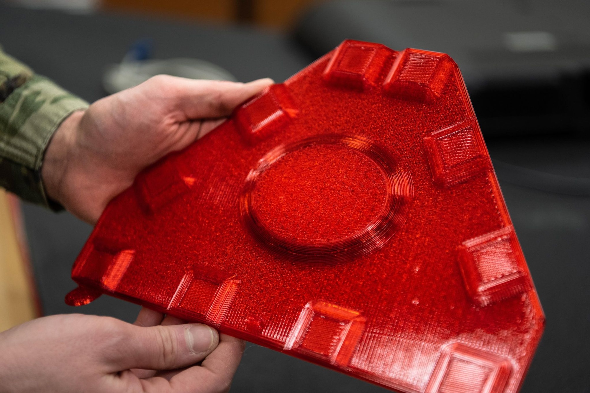 A photo of an F-35 air data port cover