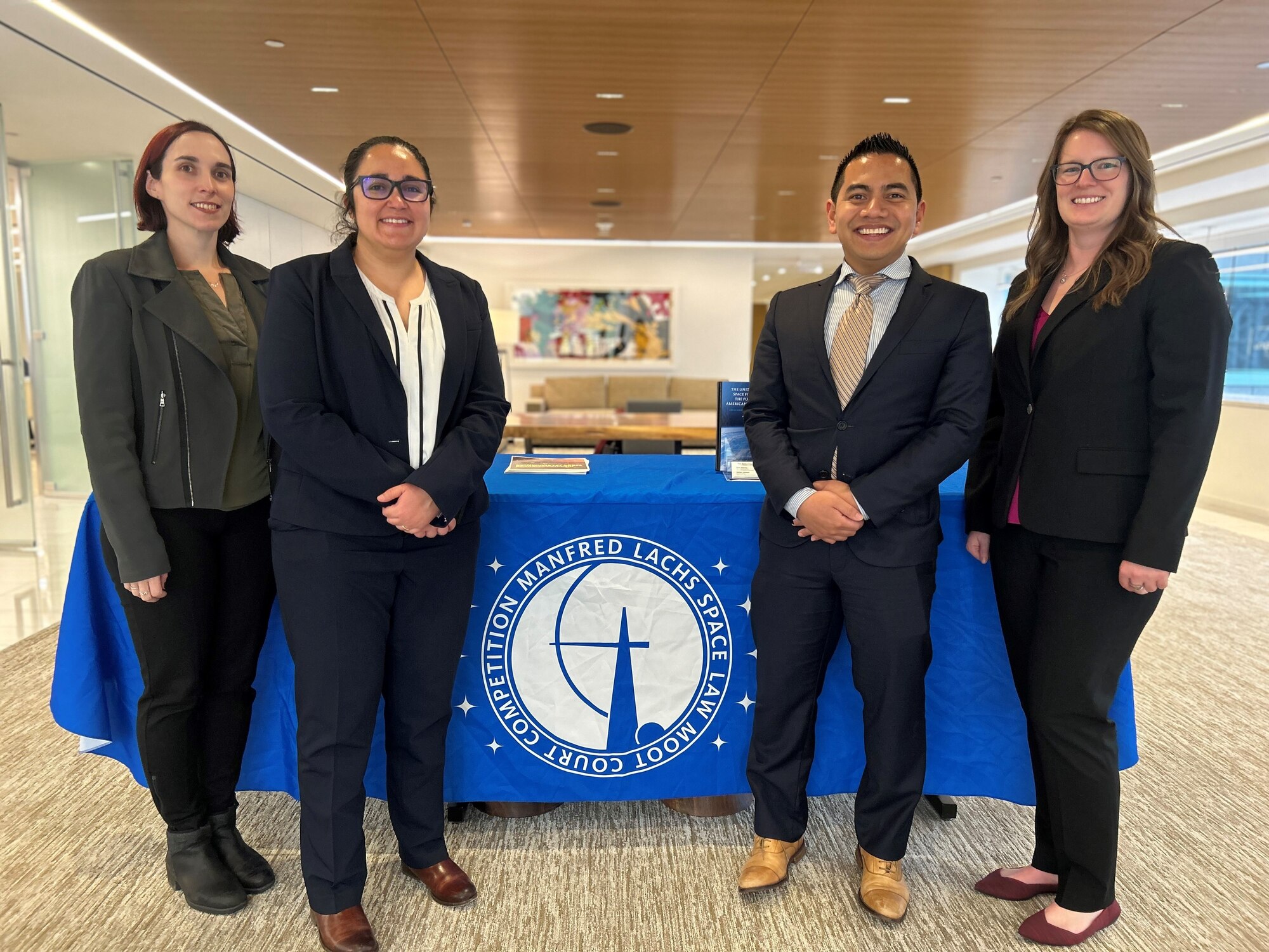 Members of Air Command and Staff College's Schriever Space Scholars at the Manfred Lachs Space Law Moot Court competition, March 17, 2023, in Washington, D.C. This year's competition focused on the use of anti-satellite weapons and lasers in space for their fictional court cases. The group of Guardians defeated 15 other teams, most of which consisted of rising legal professionals. (Courtesy photo)