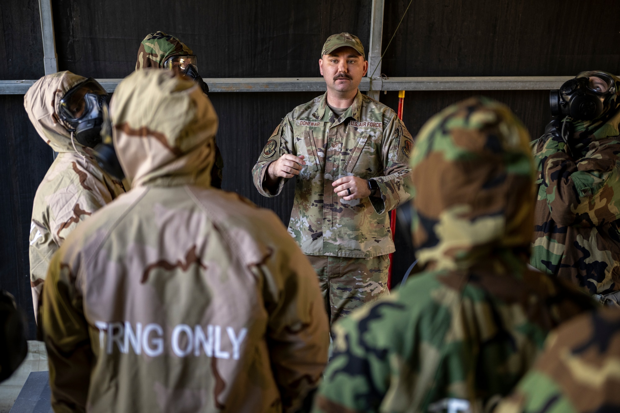 A Chemical, Biological, Radiological and Nuclear instructor teaches a class for deployers