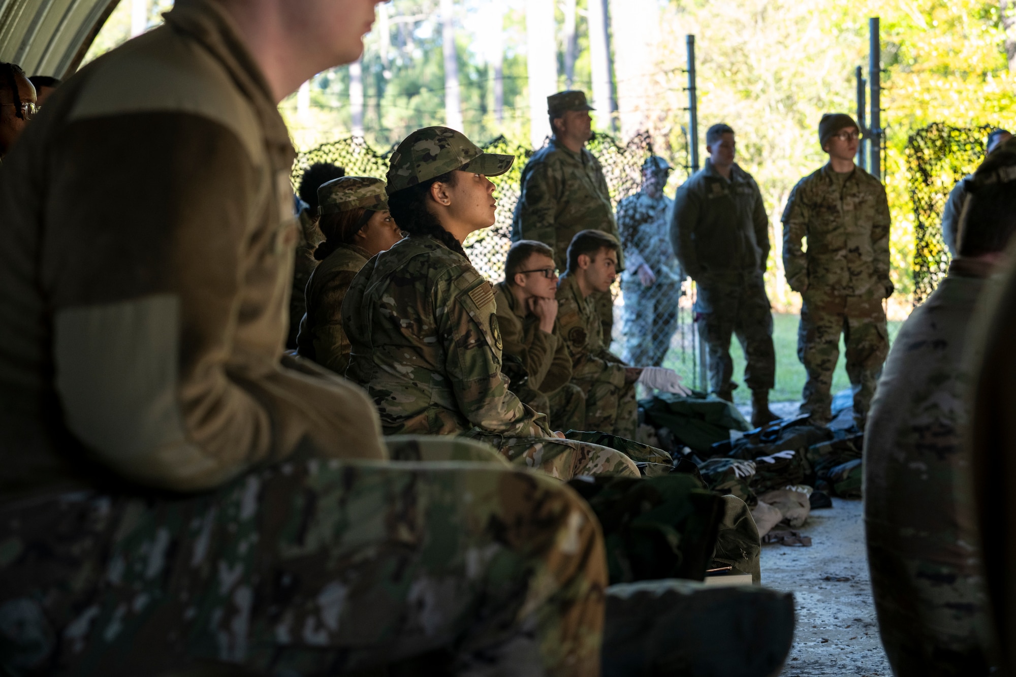 U.S. Air Force Airmen assigned to the 23rd Wing and 93rd Air Ground Operations Wing attend a Chemical, Biological, Radiological and Nuclear class