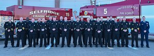 Members of the 127th Civil Engineer Squadron's Fire Department, Selfridge Air National Guard Base, Michigan, Feb. 14, 2023.