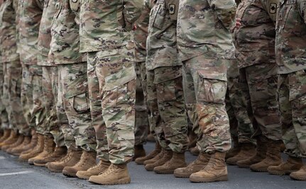 More than 160 Guardsmen from the 39th Infantry Brigade Combat Team headquarters departed Camp Joseph T. Robinson in North Little Rock, Arkansas, April 4, 2023, and will make their way to Grafenwoehr, Germany, for a year-long mission training Ukrainian armed forces.