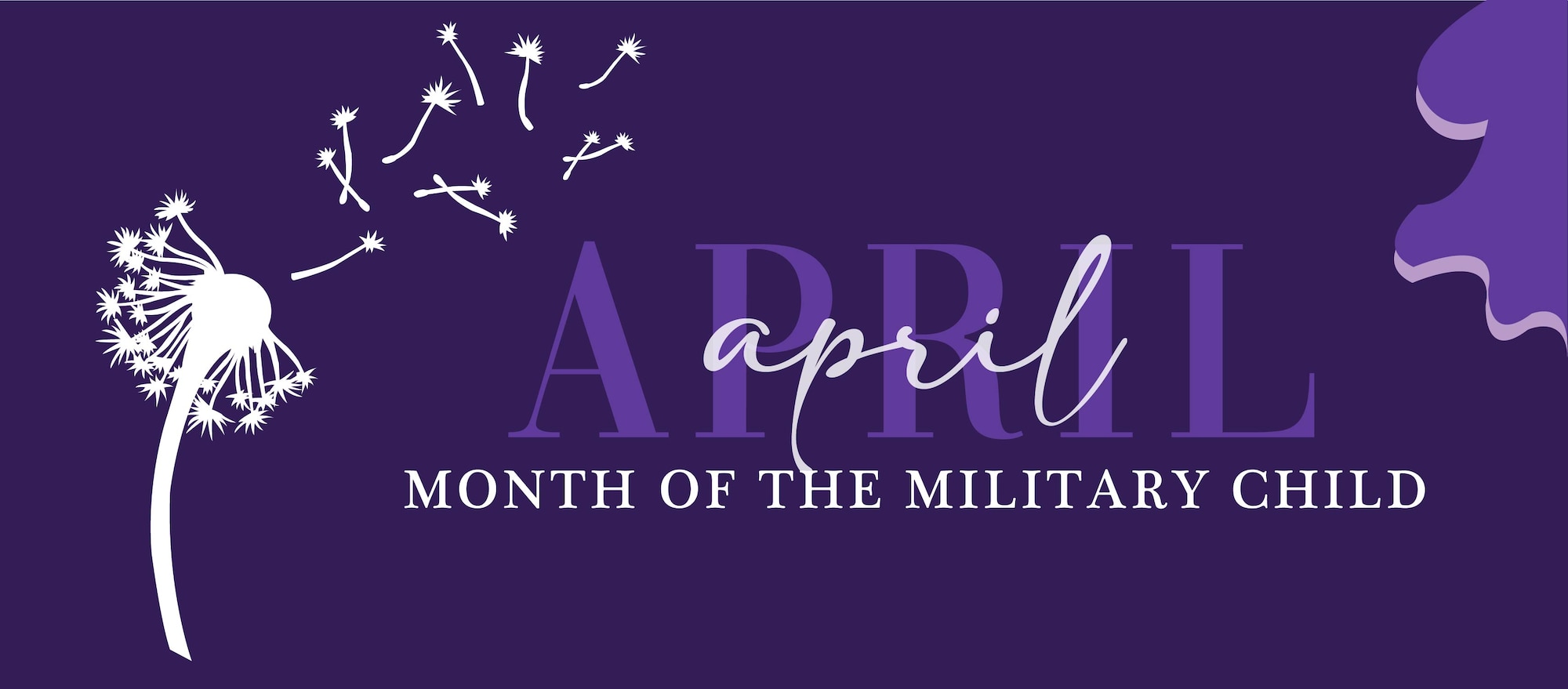 purple graphic with a dandelion blowing in the wind