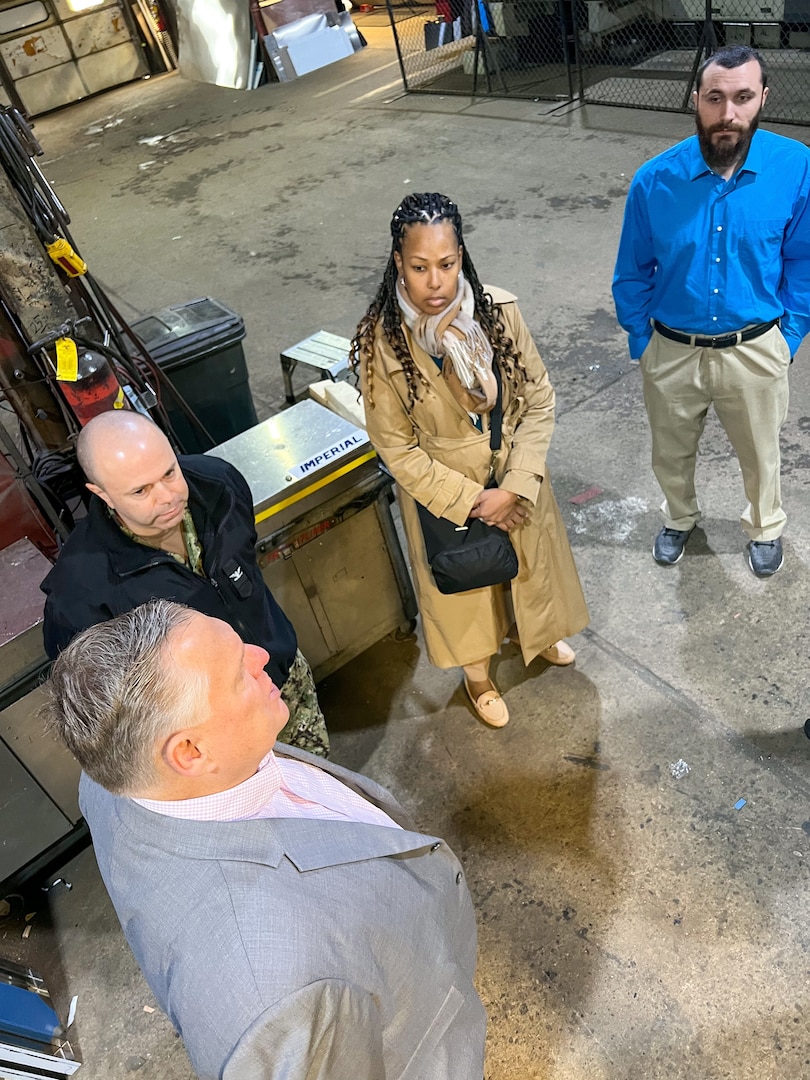 Employees from Defense Logistics Agency Troop Support, to include DLA Troop Support Deputy Commander Kishayra J. Lambert and Navy Capt. Tim Griffin, DLA Troop Support Subsistence branch director, visited Custom Mobile Food Equipment in Hammonton, N.J., on Mar. 31, 2023, to observe the vendor’s progress on producing food trucks that will be used to serve military installations. Defense Logistics Agency Troop Support partners with various military components to deliver food trucks to military bases across the country and continually works to deliver optimal, global supply chain solutions to enable ready, lethal Warfighters and other valued partners.