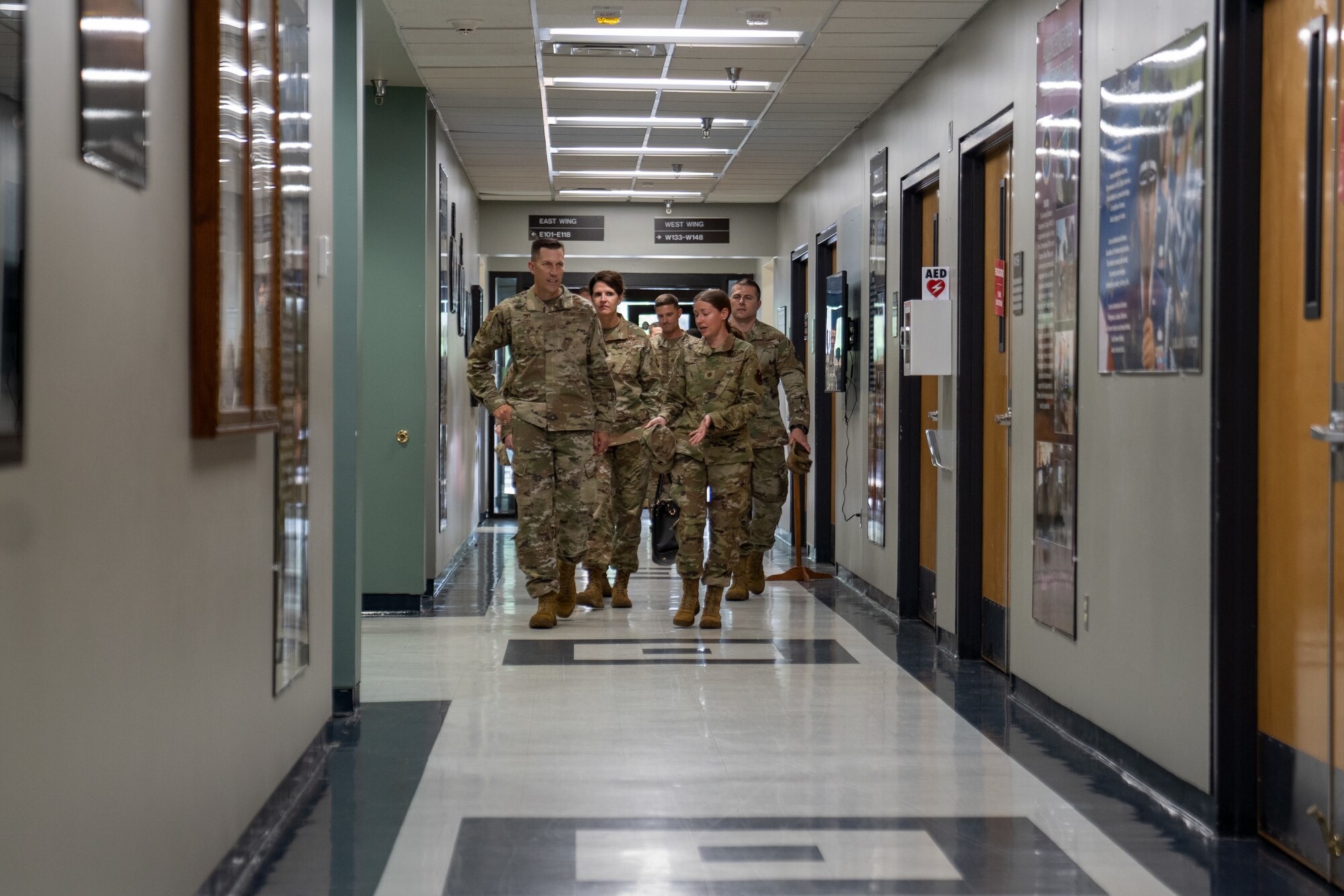 Leadership from the 81st Training Wing and 81st Training Group tour the 335th Training Squadron during the 81st TRG Immersion Tour at the Joint Weather Training Facility on Keesler Air Force Base, Mississippi, April 4, 2023.