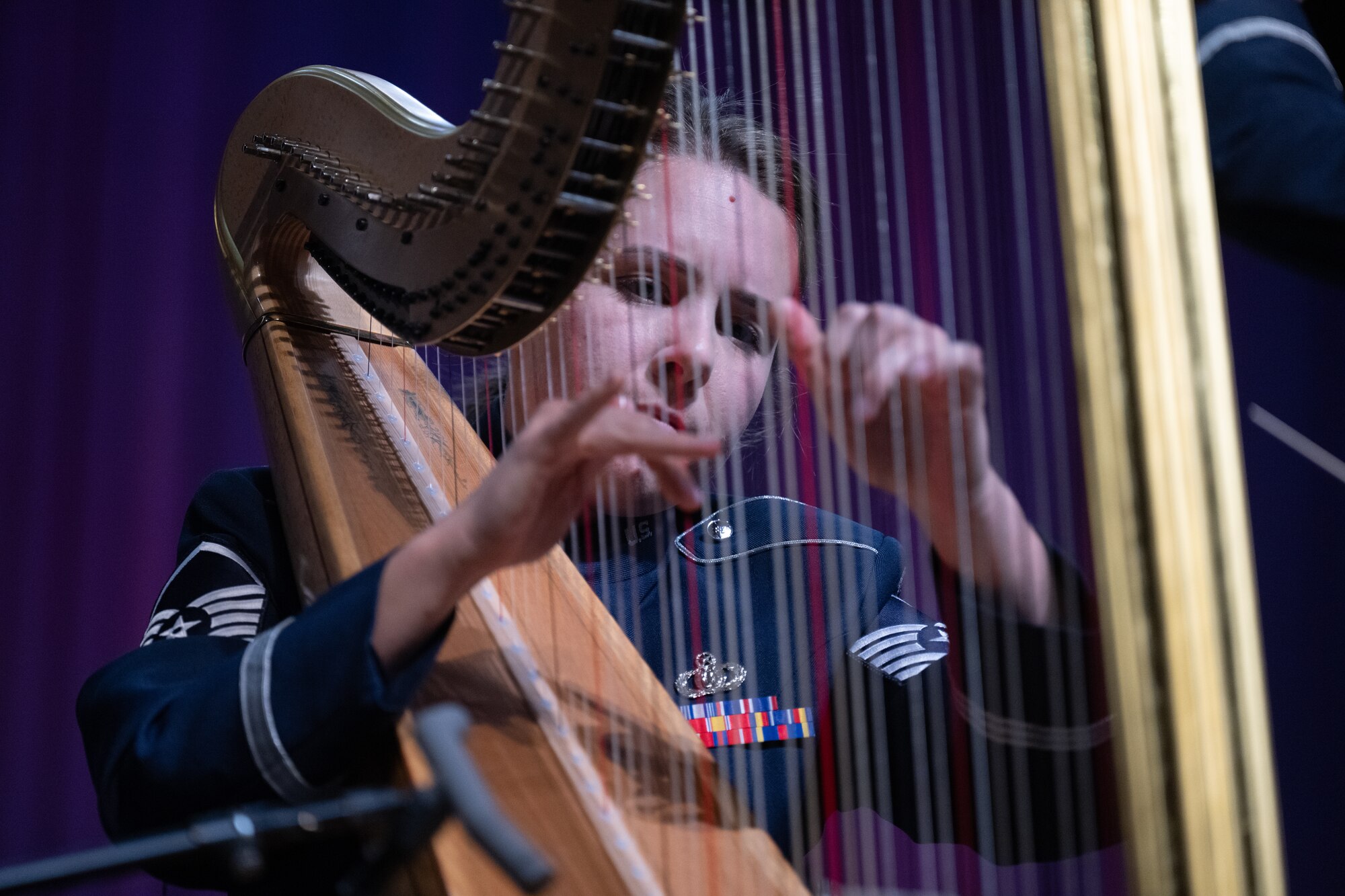 Image of woman playing a harp