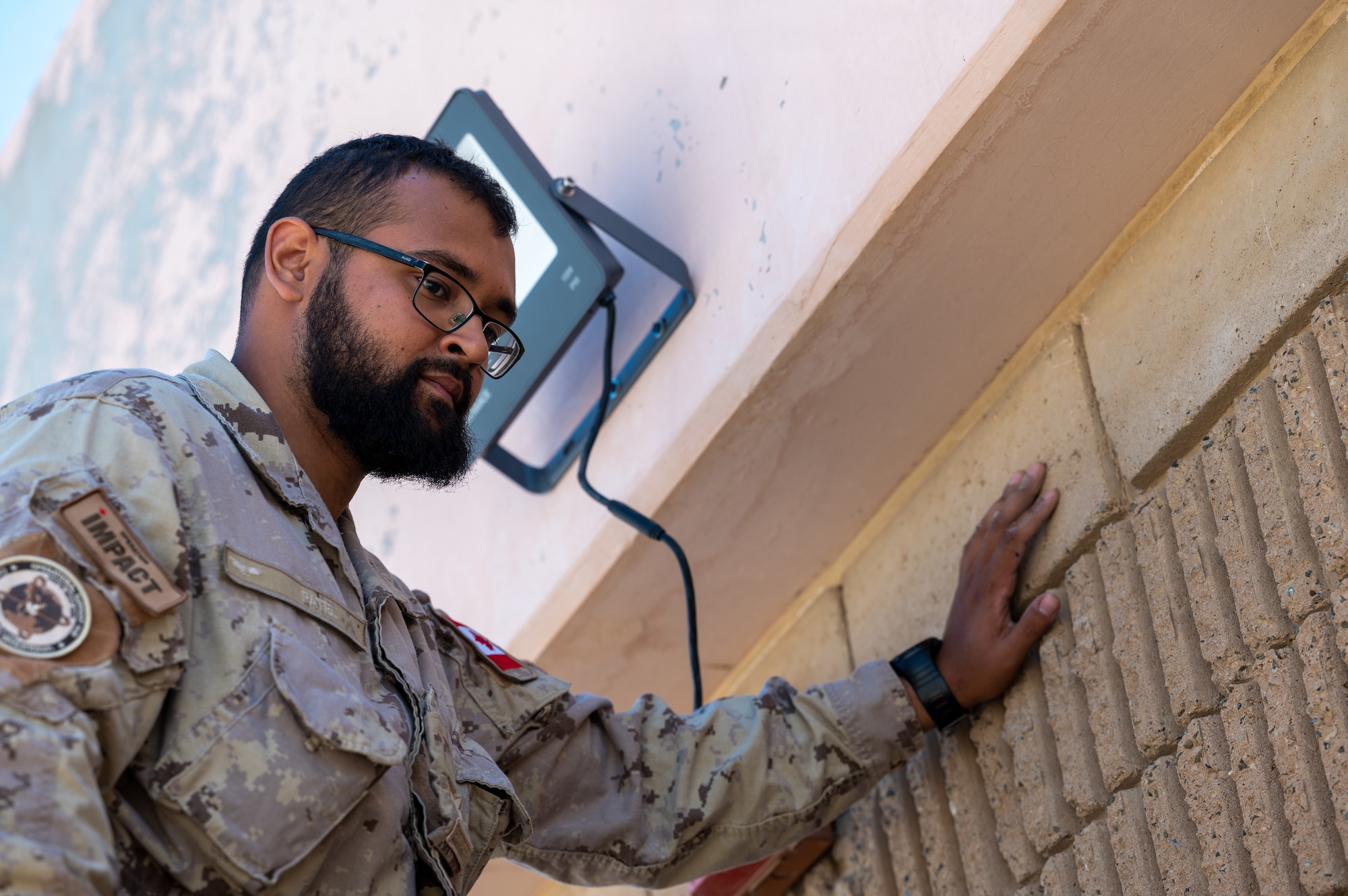 Members of the U.S. Air Force’s 386th Expeditionary Civil Engineer Squadron and the Canadian Armed Forces’ Operational Support Hub-South West Asia engaged in a personnel exchange, allowing their members to work together and gain a better understanding of how each force operates.