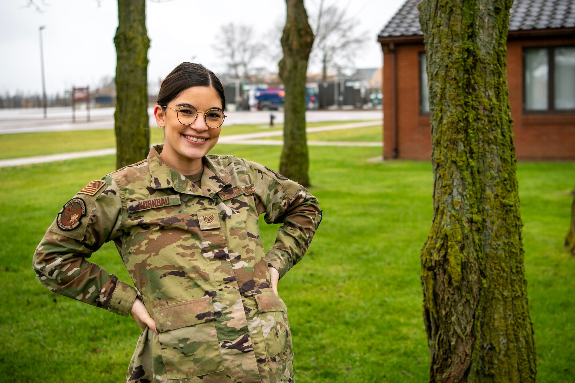 U.S. Force Staff Sgt. Shae Kornbau, 423d Medical Squadron NCO in charge of Preventative Dentistry, poses for a photo at RAF Alconbury, England, March 7, 2023. This photo is part of a project to highlight female Airmen from across the wing in honor of Women's History Month. (U.S. Air Force phot by Staff Sgt. Eugene Oliver)