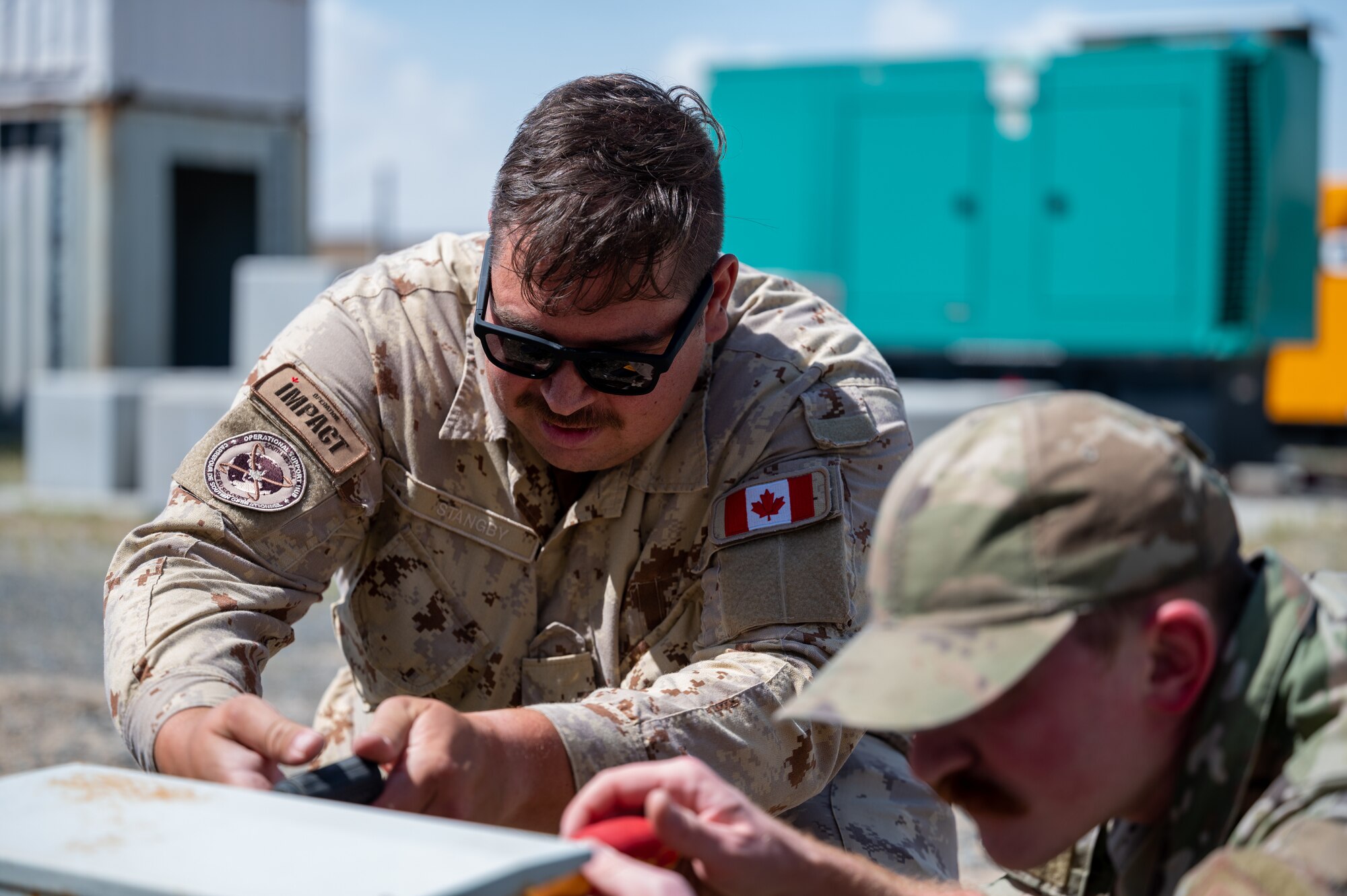 Members of the U.S. Air Force’s 386th Expeditionary Civil Engineer Squadron and the Canadian Armed Forces’ Operational Support Hub-South West Asia engaged in a personnel exchange, allowing their members to work together and gain a better understanding of how each force operates.