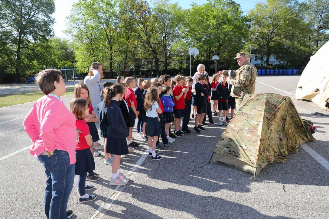 Teaching kids how the Army Reserve treats 'boo-boos and owies'