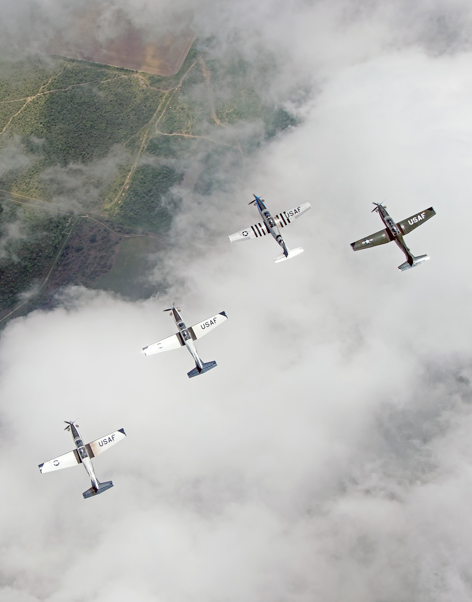 T-6 Texan II four-ship formation