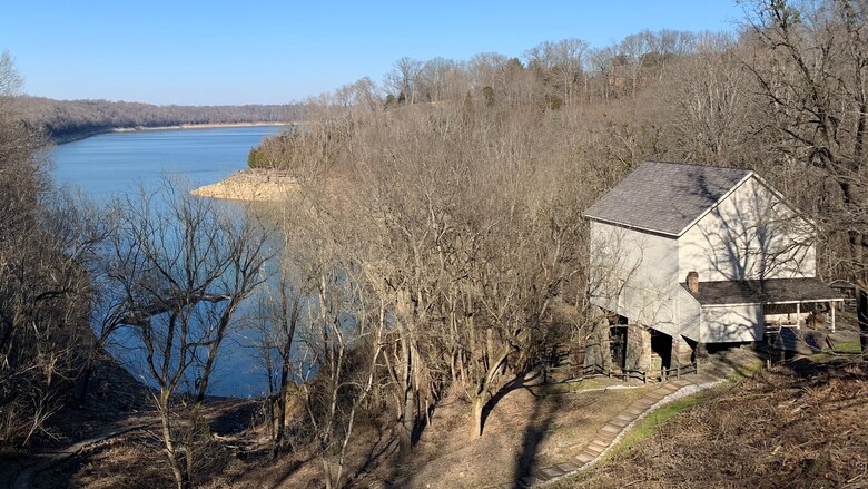 The U.S. Army Corps of Engineers Nashville District is opening Historic Mill Springs Mill May 6-7, 2023, from 9 a.m. to 4 p.m. (EDT) each day on the shoreline of Lake Cumberland. The public is invited to learn, participate, and experience stone sharpening activities as Miller John Childers hones the grist stones used throughout the recreation season to grind corn into cornmeal. (USACE Photo by Codey Hensley)