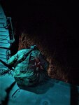 Sgt. Gabriel Weston, Tennessee Army National Guard Black Hawk helicopter crew chief, locates a hiker in distress and prepares a hoist rescue in Great Smoky Mountains National Park near the Silers Bald Shelter along the Appalachian Trail early April 5, 2023.