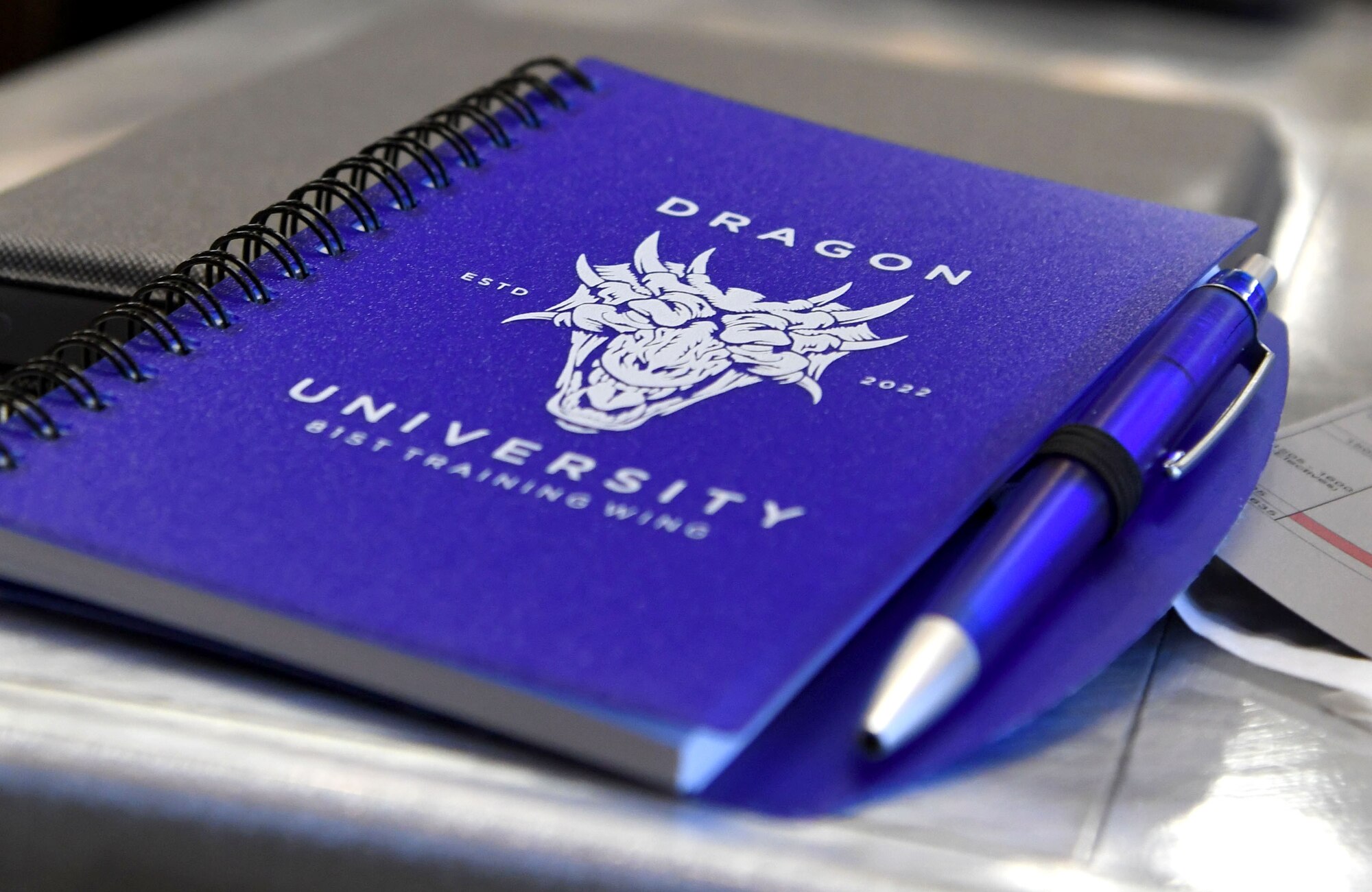 A notebook is on display during LEAD-a-thon inside the Bay Breeze Event Center at Keesler Air Force Base, Mississippi, April 4, 2023.