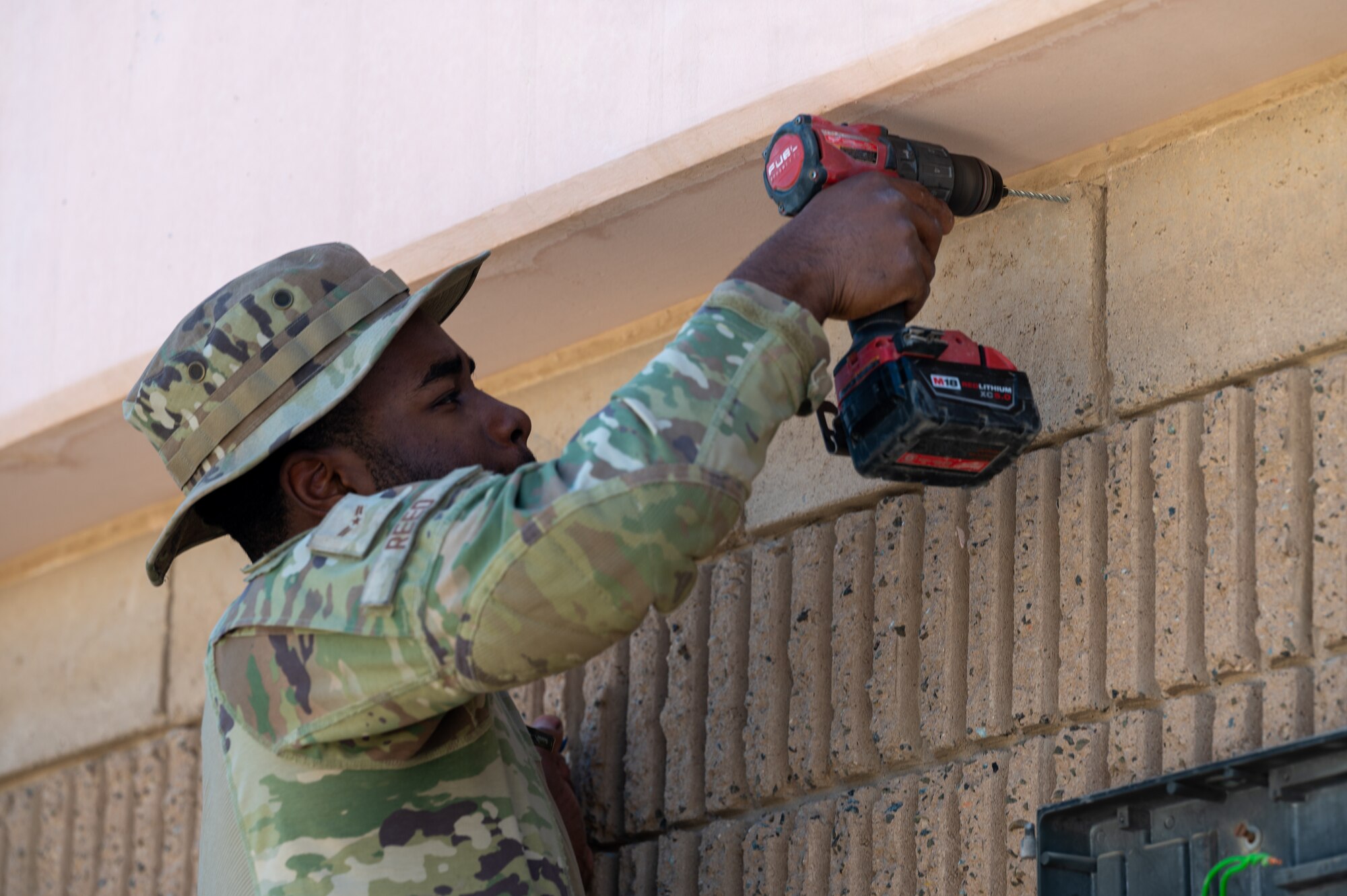 Members of the U.S. Air Force’s 386th Expeditionary Civil Engineer Squadron and the Canadian Armed Forces’ Operational Support Hub-South West Asia engaged in a personnel exchange, allowing their members to work together and gain a better understanding of how each force operates.