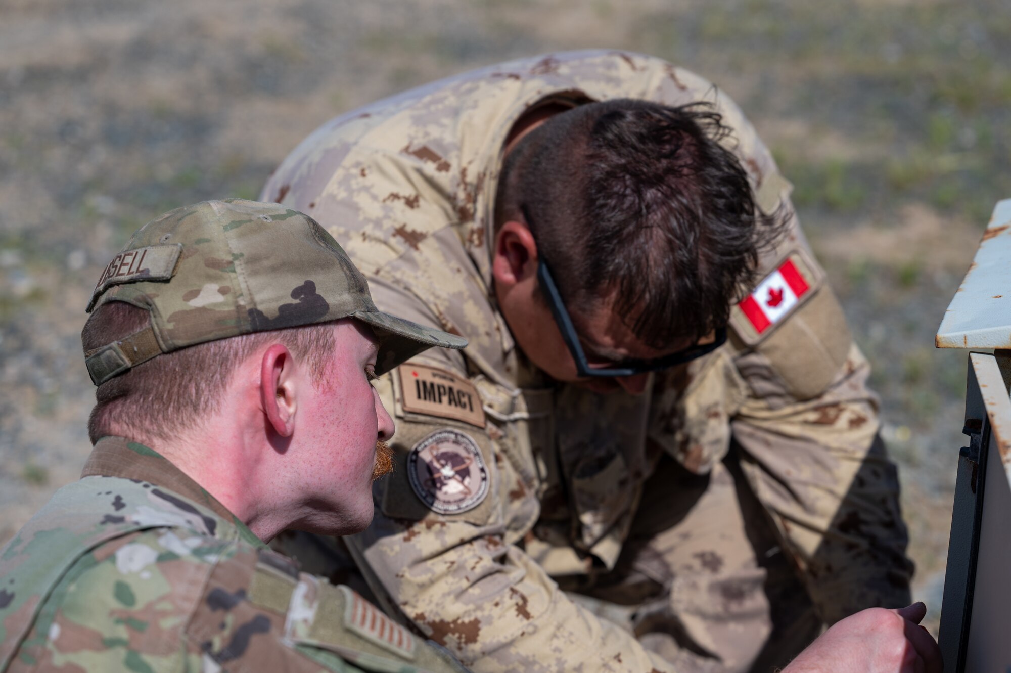 Members of the U.S. Air Force’s 386th Expeditionary Civil Engineer Squadron and the Canadian Armed Forces’ Operational Support Hub-South West Asia engaged in a personnel exchange, allowing their members to work together and gain a better understanding of how each force operates.