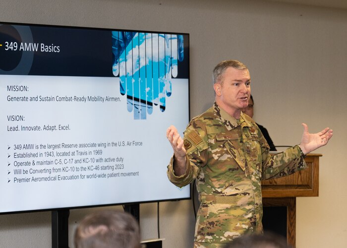 The 349th Air Mobility Wing teamed up with the Employer Support of the Guard and Reserve to sponsor a Boss Lift for Reserve Citizen Airmen’s employers at Travis Air Force Base, April 1, 2023.