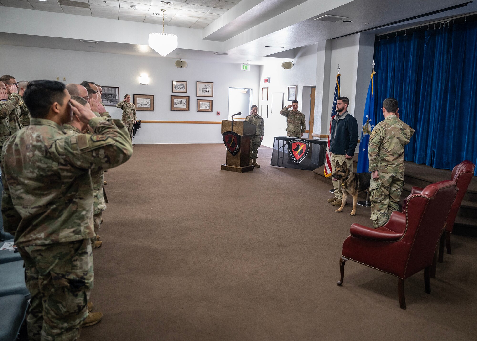 final salute rendered for a military working dog