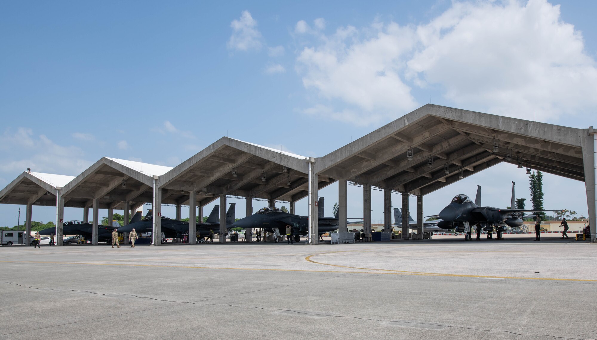 Aircraft park on the flightline.