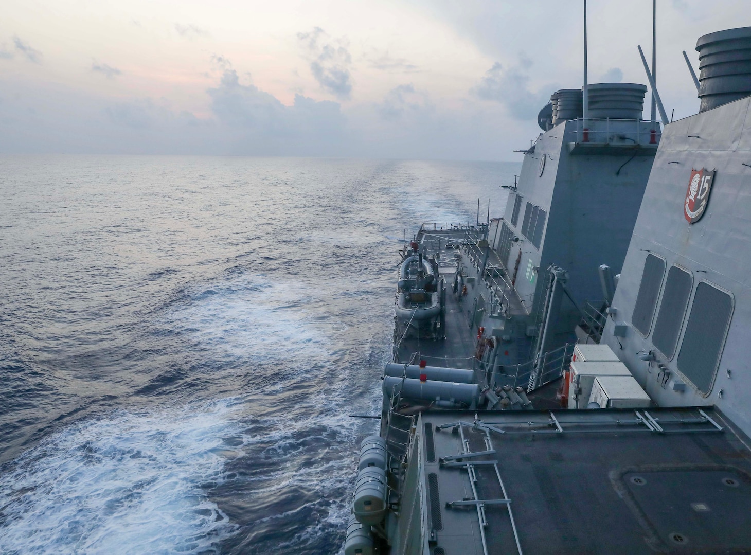The Arleigh Burke-class guided-missile destroyer USS Milius (DDG 69) conducts routine underway operations. Milius is forward-deployed to the U.S. 7th Fleet area of operations in support of a free and open Indo-Pacific.