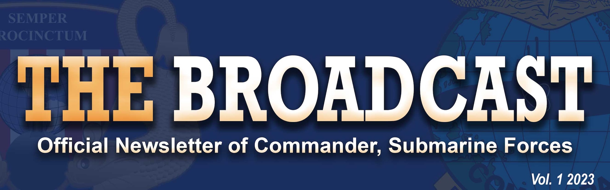 Website graphic for COMSUBFOR's newsletter, The Broadcast.