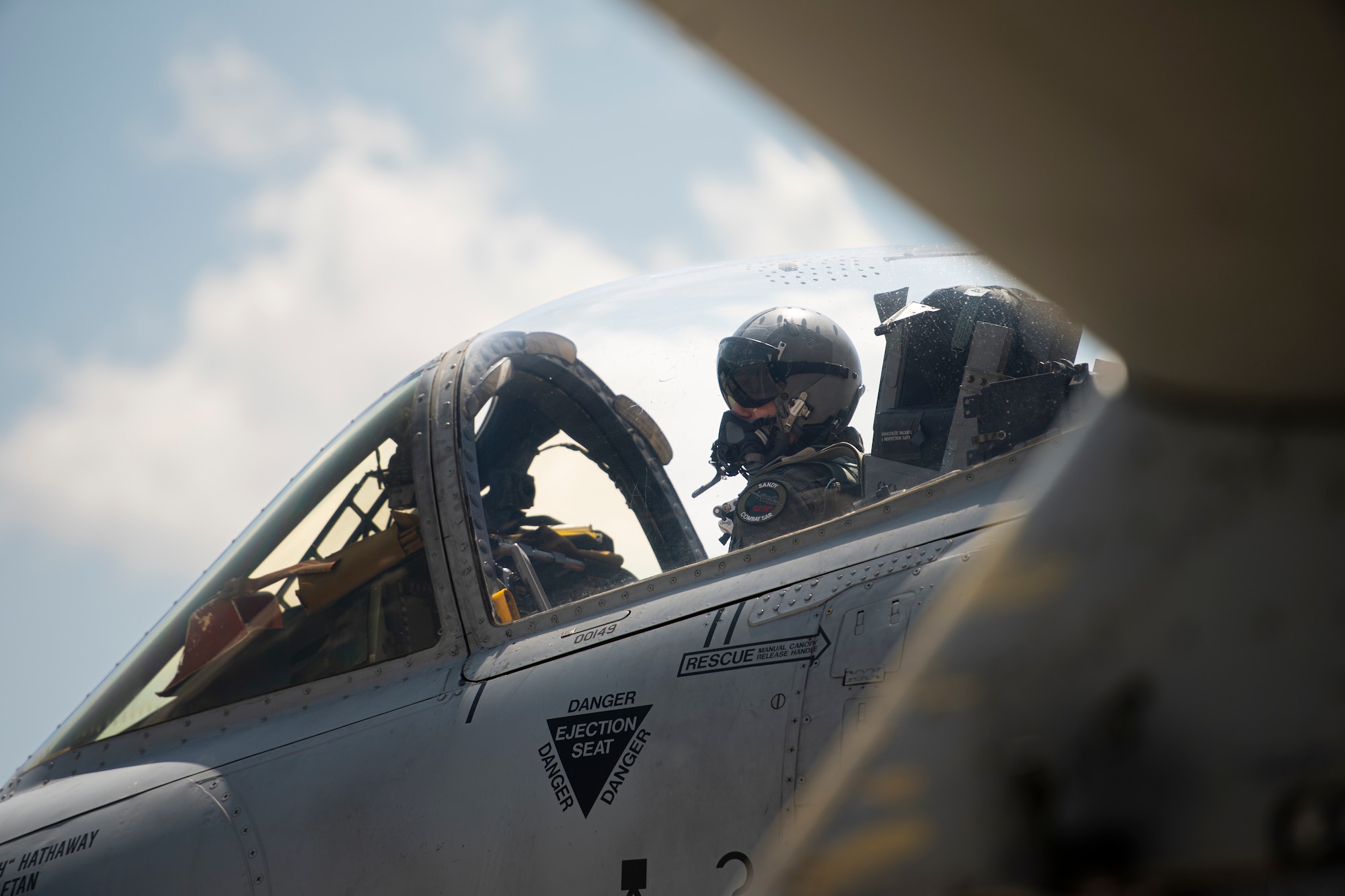 Pilot prepares for take off