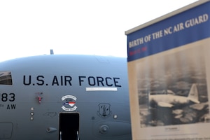 Brig. Gen. Allan R. Cecil speaks to the audience at the NCANG 75th Anniversary and Ribbon Cutting ceremony.