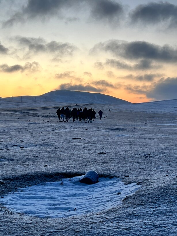 Advisors from 5th SFAB participate in morning physical training with Mongolian students in the Mongolian Junior Sergeant Course. Advisors from 5th SFAB worked closely with the Mongolian Land Forces during their winter employment which lasted six months beginning in Oct. 2022.