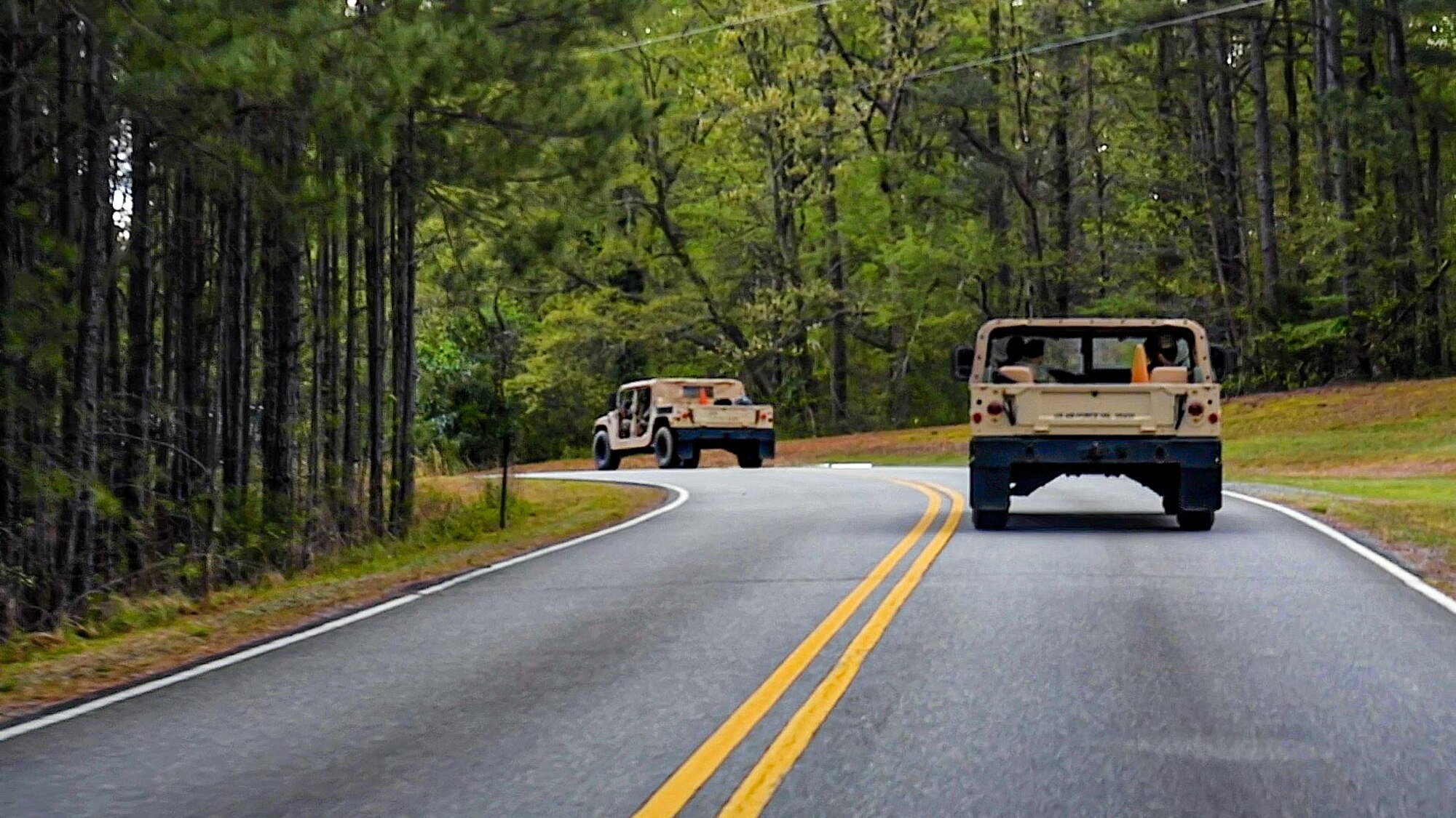 Defenders assigned to the 910th Security Forces Squadron train Reserve Citizen Airmen with the 910th Civil Engineer Squadron on convoying through a hostile environment, March 31, 2023, at Dobbins Air Reserve Base, Georgia.