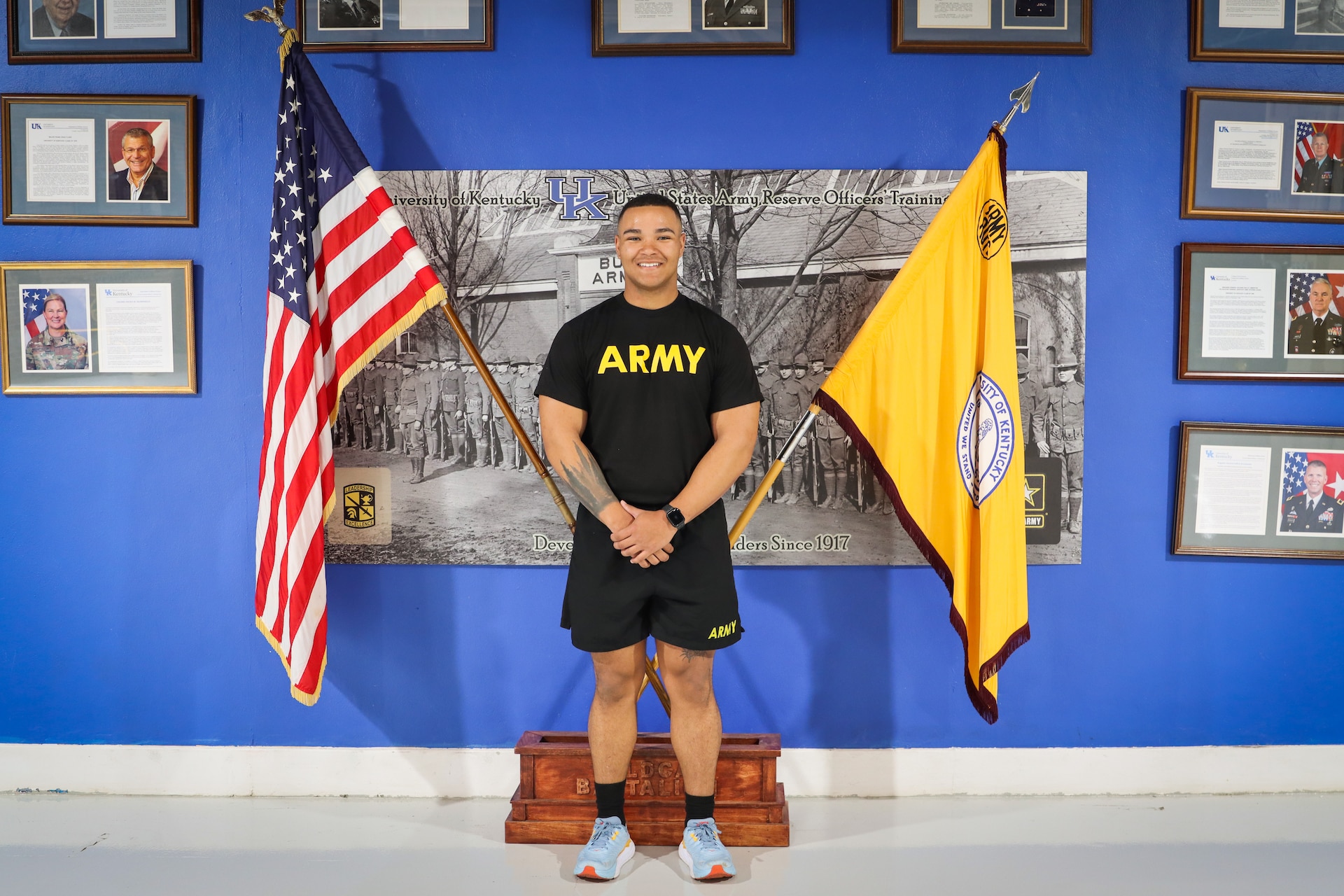 Army Cadet Blake Embry, a Kentucky Army National Guard Soldier and University of Kentucky ROTC Cadet, made history by setting the Mississippi bench-press record in February 2023.