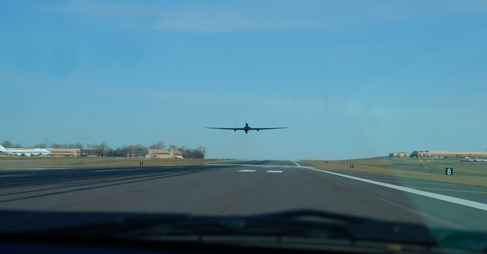 A U.S. Air Force U-2 Dragon Lady takes off during Dragon Flag EAST, April 1, 2023, at Offutt Air Force Base, Nebraska.