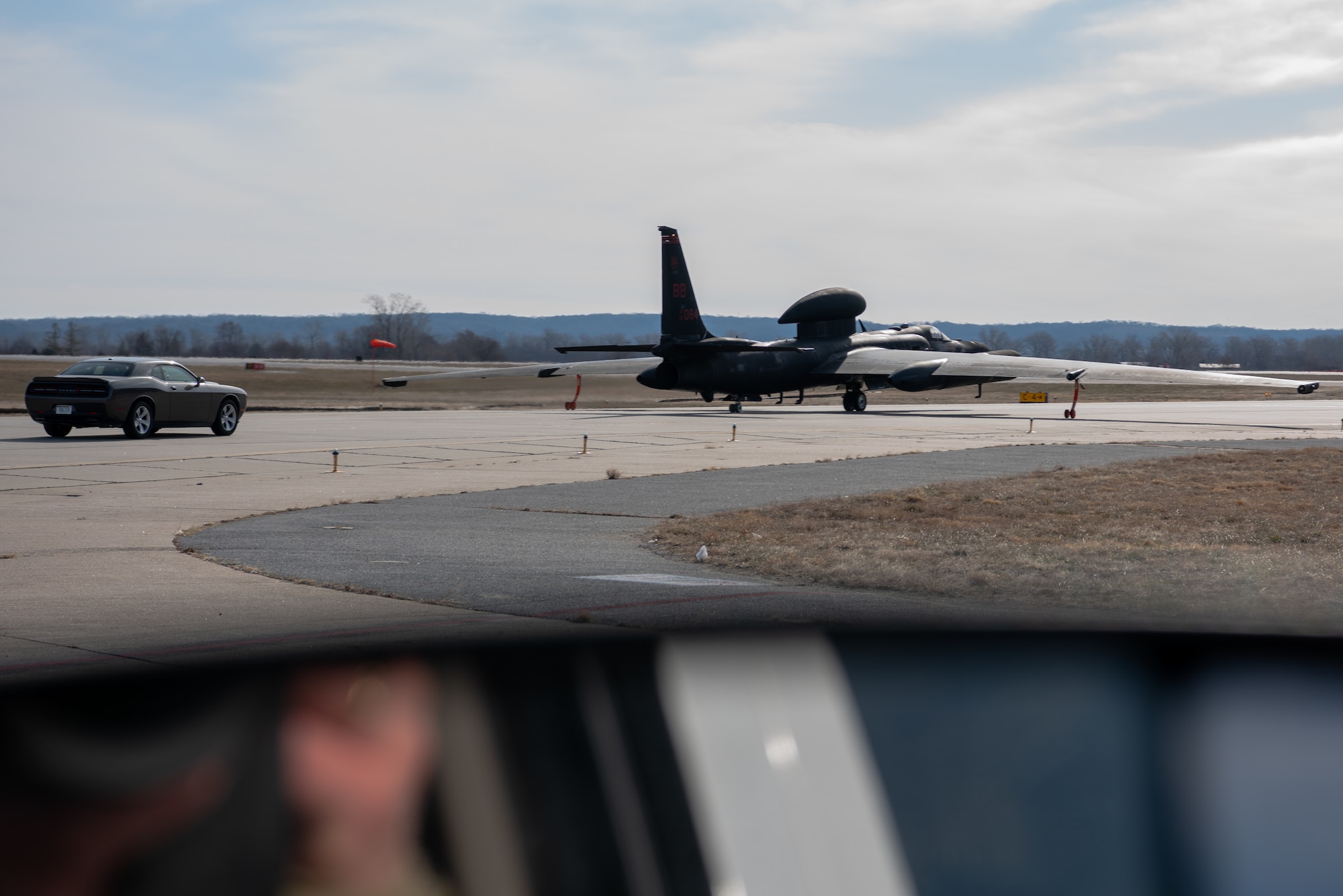 A U.S. Air Force U-2 Dragon Lady taxis to the runway in preparation for high flight during Dragon Flag EAST, April 1, 2023, at Offutt Air Force Base, Nebraska.