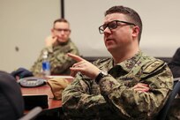 Lt. j.g. Luke Teague attached to USS Gonzalez (DDG 66) attended the Steering and Propulsion Control System Physical Throttle Training Summit held at the DDG 51 Land Based Engineering Site (LBES) aboard Naval Surface Warfare Center, Philadelphia Division (NSWCPD) on March 28, 2023. (U.S. Navy photo by Gary Ell/Released)