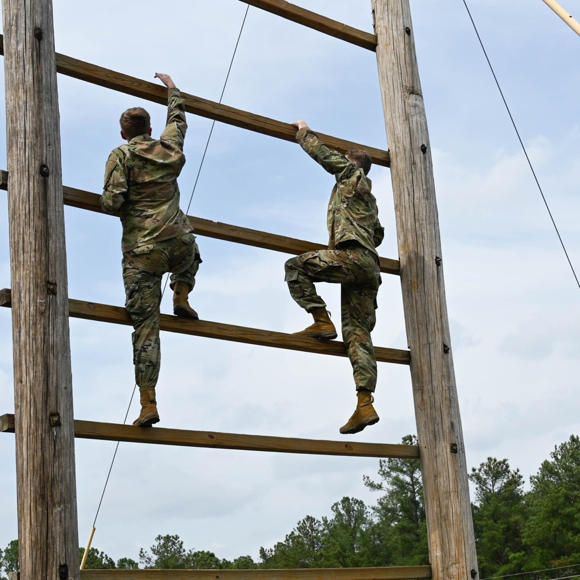 Cadets attempt Obstacle Course at Pope AAF in preparation for their Cadet Field training.