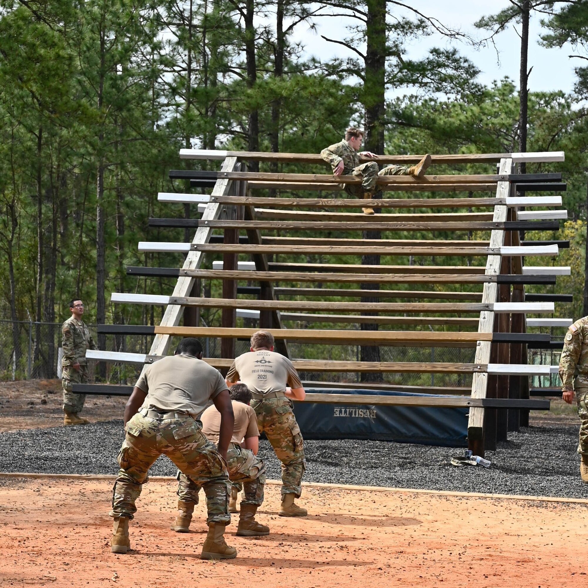 Cadets attempt Obstacle Course at Pope AAF in preparation for their Cadet Field training.