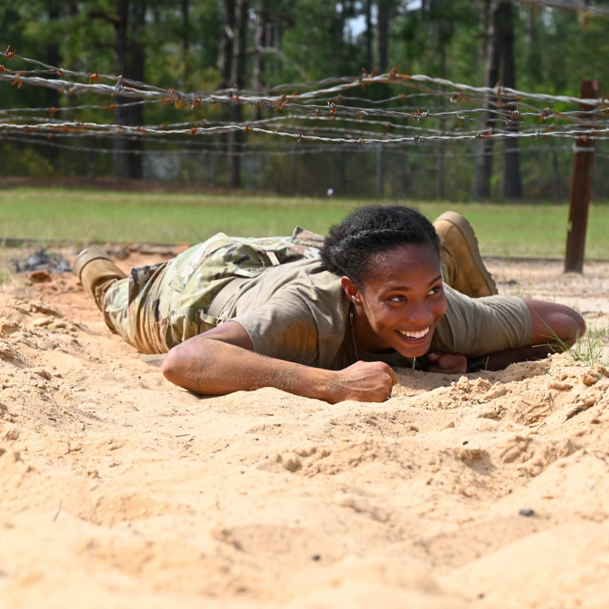 Cadets attempt Obstacle Course at Pope AAF in preparation for their Cadet Field training.