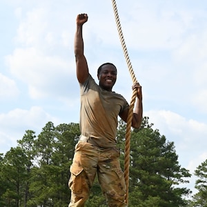 Cadets attempt Obstacle Course at Pope AAF in preparation for their Cadet Field training.