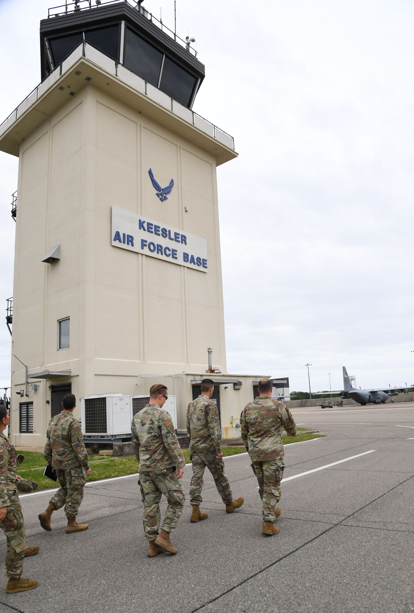 U.S. Air Force Col. Billy Pope, 81st Training Wing commander, tours the 81st Operations Support Flight air traffic control tower during the Wing Staff Agencies Immersion Tour on the flightline at Keesler Air Force Base, Mississippi, April 11, 2023.