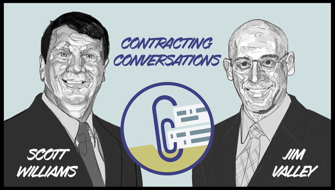 Hosts Jim Valley and Scott Williams lead the near-weekly "Contracting Conversations" podcast, which features special guests from the contracting field and covers all contracting-related certification courses, major courses and credentials. (Contributed graphic)