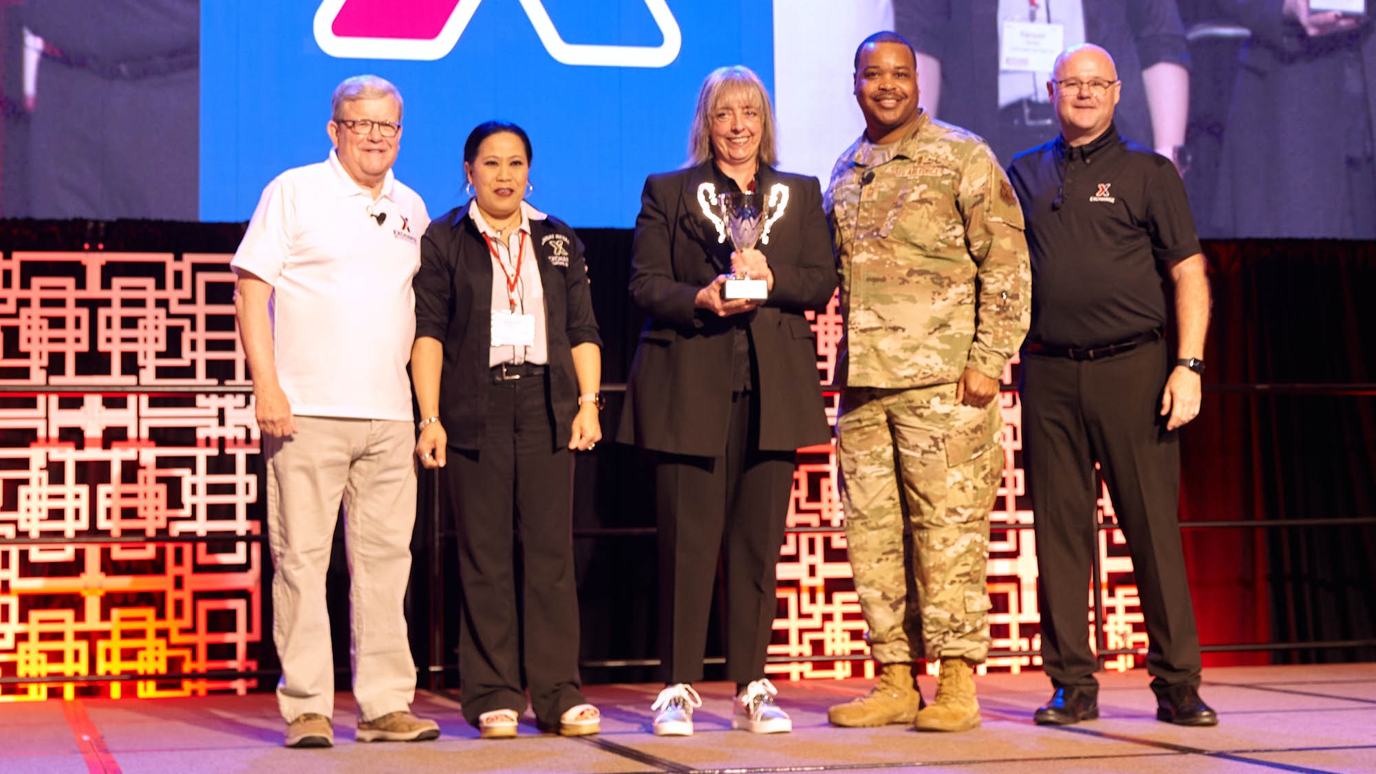 Pictured left to right: Exchange Director/CEO Tom Shull; Balkans/Turkey Exchange Chief Region Retail Business Manager Racquel Hinson; Balkans/Turkey Exchange Region Retail Business Manager Annalisa Bonato; Exchange Senior Enlisted Advisor Chief Master Sgt. Kevin Osby; and Exchange Chief Operating Officer Jason Rosenberg.