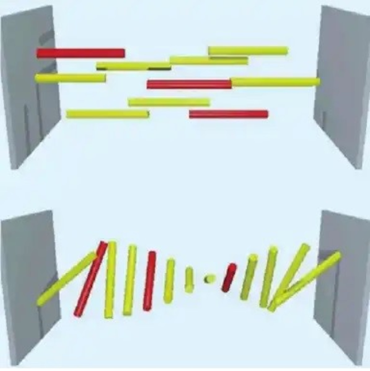 The graphic illustrates how reorienting liquid crystal (yellow) causes dichroic dye (red) to reorient along with it, which changes the transmission of light. In 1997, the U.S. Department of the Air Force identified a need for controlling visor tint in pilot eyewear. Visor tint was affected by light transmission when pilots would go above or below the clouds, as sudden washes of intense sunlight mid-flight impacted their ability to read and track the data on their aircraft-mounted and head-mounted displays. To address this safety issue, AFRL partnered with Kent State University-based AlphaMicron Inc., or AMI, a global leader in liquid crystal technology, to find a solution based on AMI’s proprietary polarizer-free, guest-host liquid crystal system known as e-Tint. AMI’s Chief Technology Officer and Chief Executive Officer Dr. Bahman Taheri likens this system to a molecular version of a Venetian blind. (Courtesy photo / AlphaMicron Inc.)
