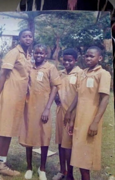 Courtesy photo of Stephanie Essomba, far left, in high school. (Courtesy photo)