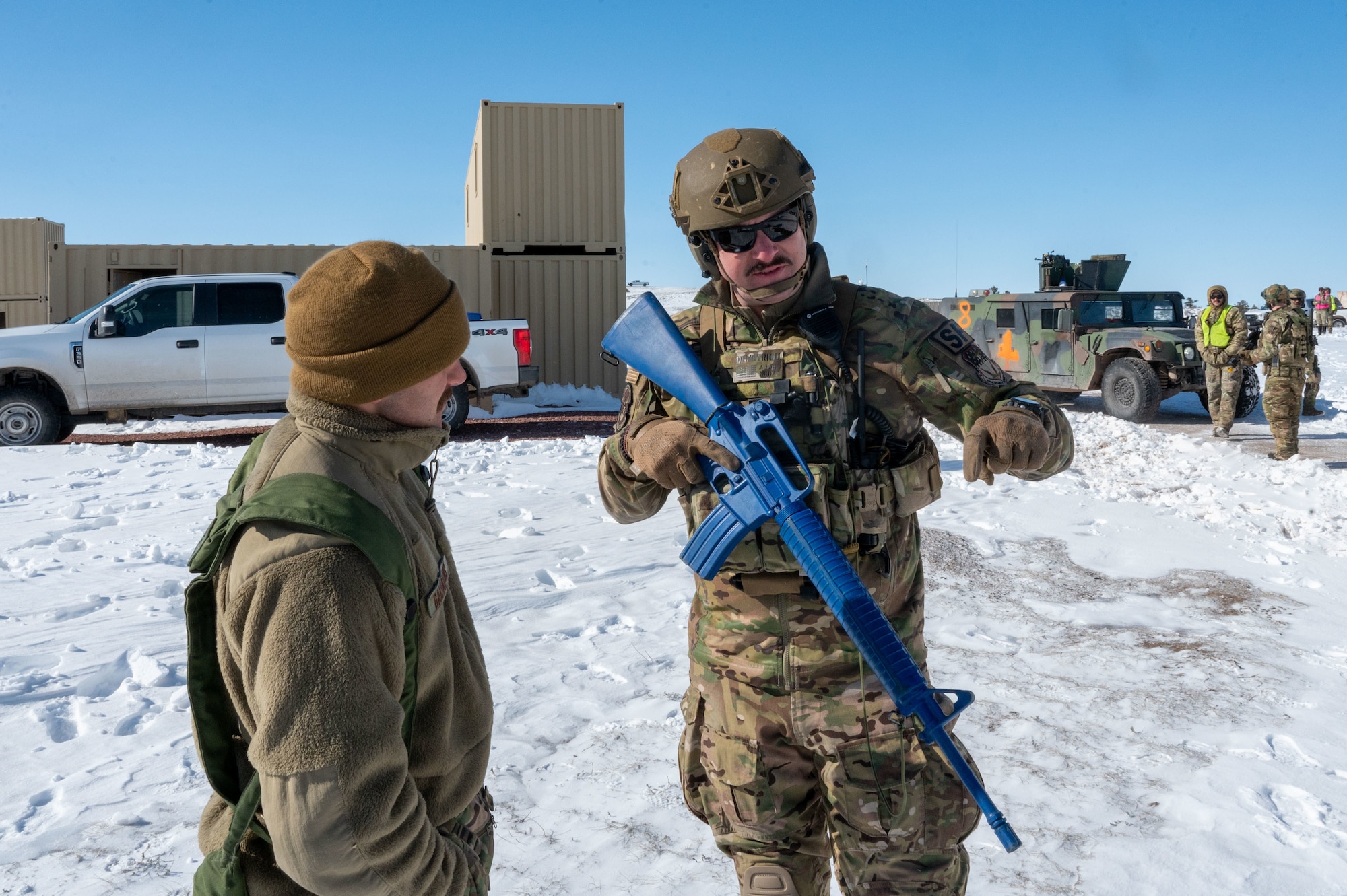 cadre talks to defender
