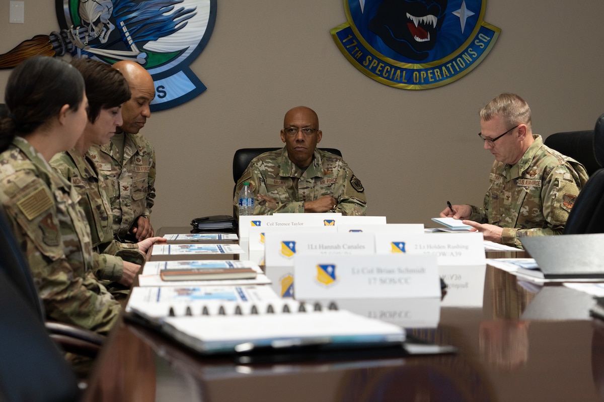 The 17th Special Operations Squadron briefed U.S. Air Force Chief of Staff Gen. CQ Brown, Jr., on their involvement in worldwide exercises.