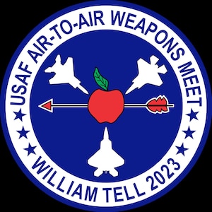 Poster of William Tell 2023 is a Air-to-Air Weapons meet.