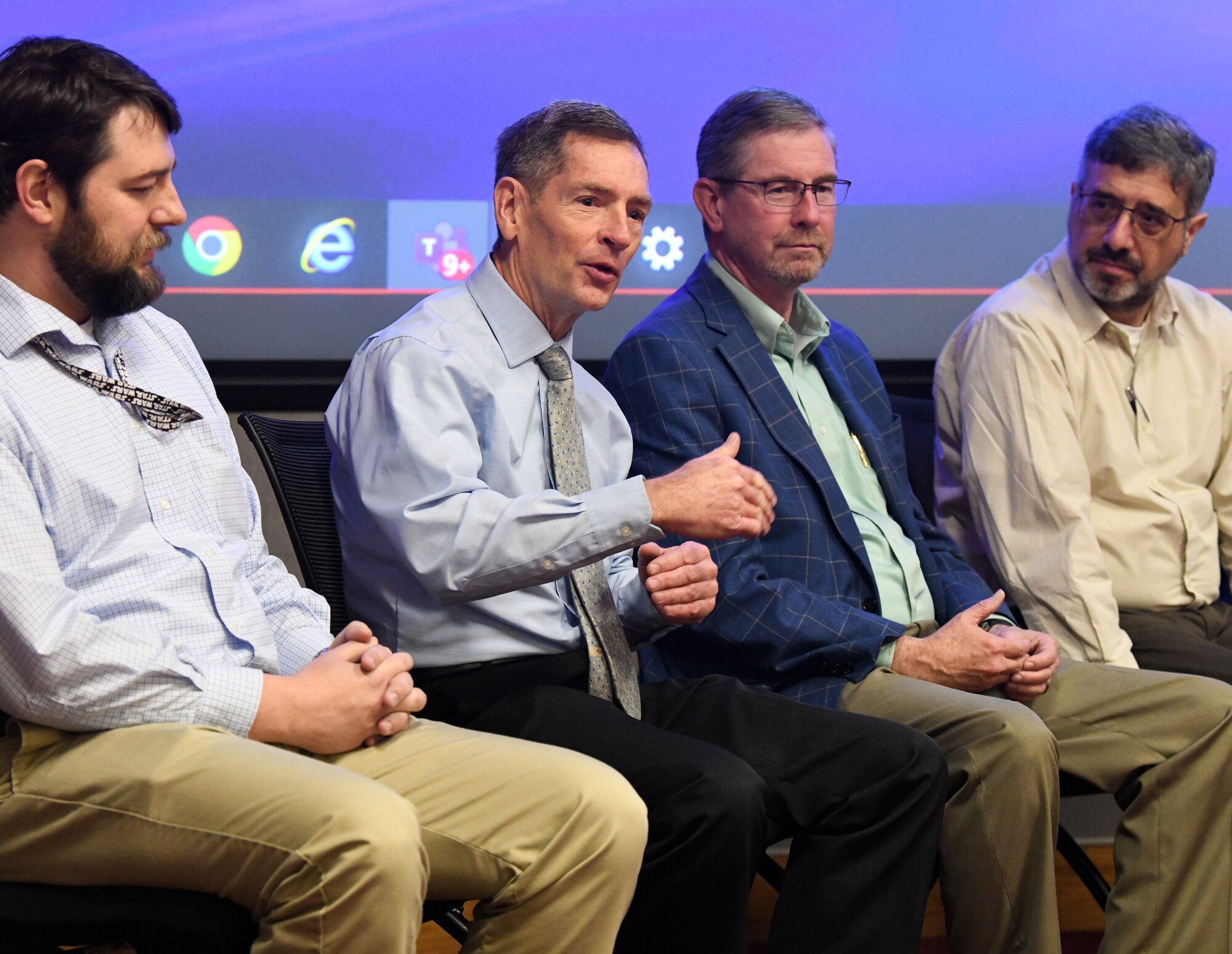 Kevin Muckerheide, vice director of Arnold Engineering Development Complex, speaks about his career during the AEDC Scientist and Engineer Career Planning and Mentoring Seminar at Arnold Air Force Base, Tenn., March 31, 2023. (U.S. Air Force photo by Jill Pickett)