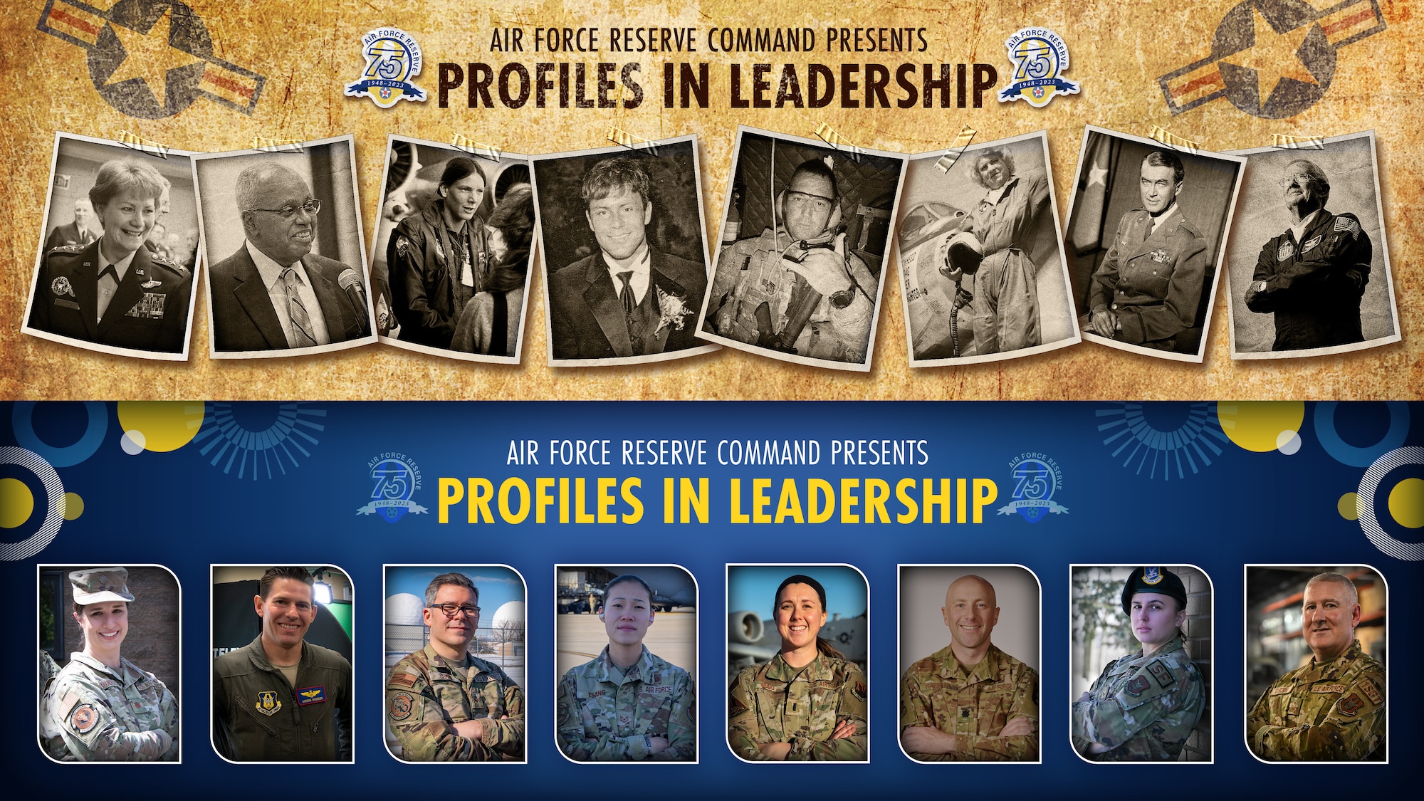 Air Force Reserve Command Profiles in Leadership Volume 8 main image. Click on individual images for names and full poster.