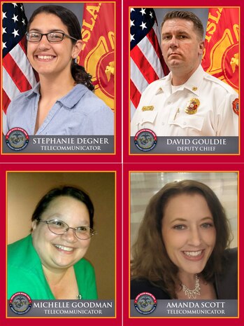 These individuals excelled in all areas of work performance and are being recognized for consistently going the extra mile in serving their installations, the emergency responders, other agencies and co-workers.
- 2022 MCICOM Public Safety Telecommunicators of the Year: Stephine Degner, Training and Education Command (TECOM), Marine Corps Recruit Depot (MCRD) Parris Island, and Michelle Goodman, Marine Corps Installations West, Marine Corps Air Station Yuma.
- 2022 MCICOM Public Safety Shift Supervisor of the Year: Amanda Scott, Marine Corps Installations East (MCIEAST), Marine Corps Base (MCB) Camp Lejeune.
- 2022 MCICOM Public Safety Communications Center Supervisor of the Year: Deputy Chief David Gouldie, TECOM, MCRD Parris Island.
- 2022 MCICOM Public Safety Communications Center of the Year: MCIEAST, MCB Camp Lejeune.